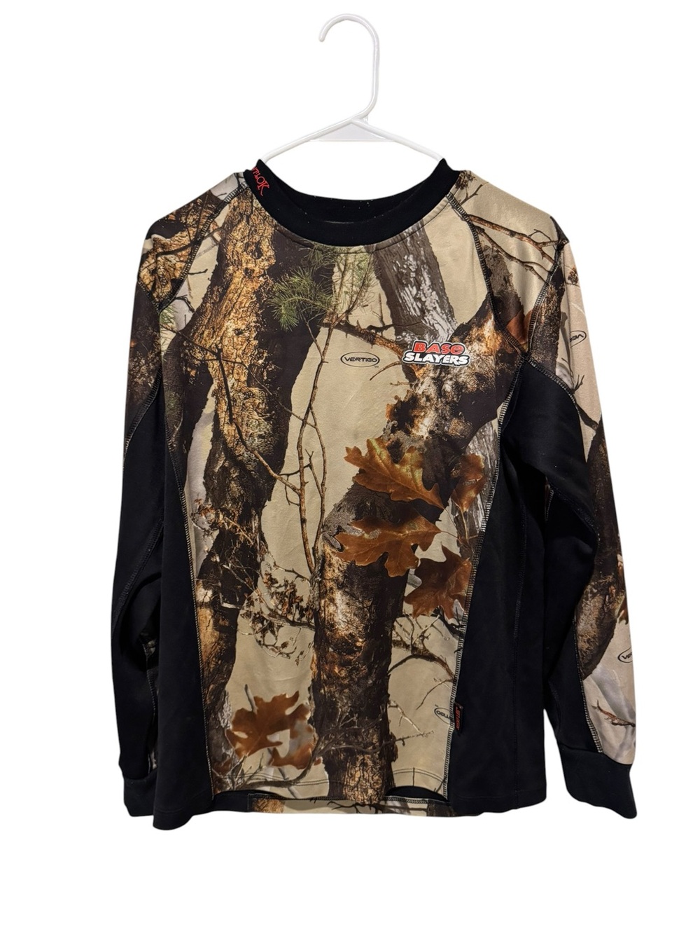 Men's Long-Sleeve Camo Performance Shirt - Realtree-Inspired, Black Side Panels